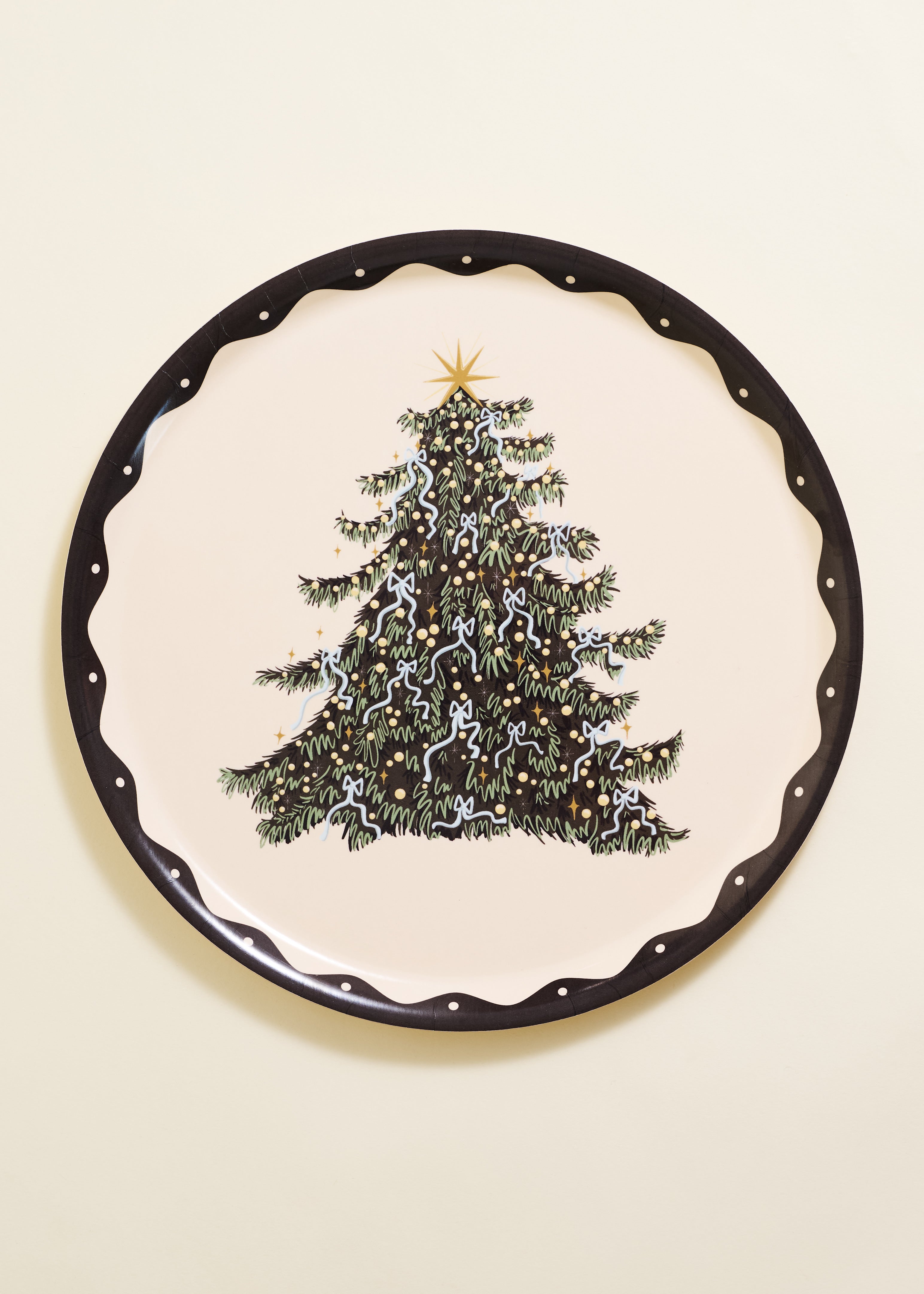 Round Christmas Tree Bentwood Tray