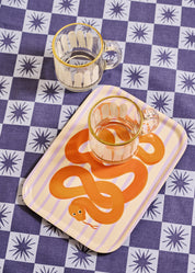 Twisted Snake Striped Bent Birch Serving Tray