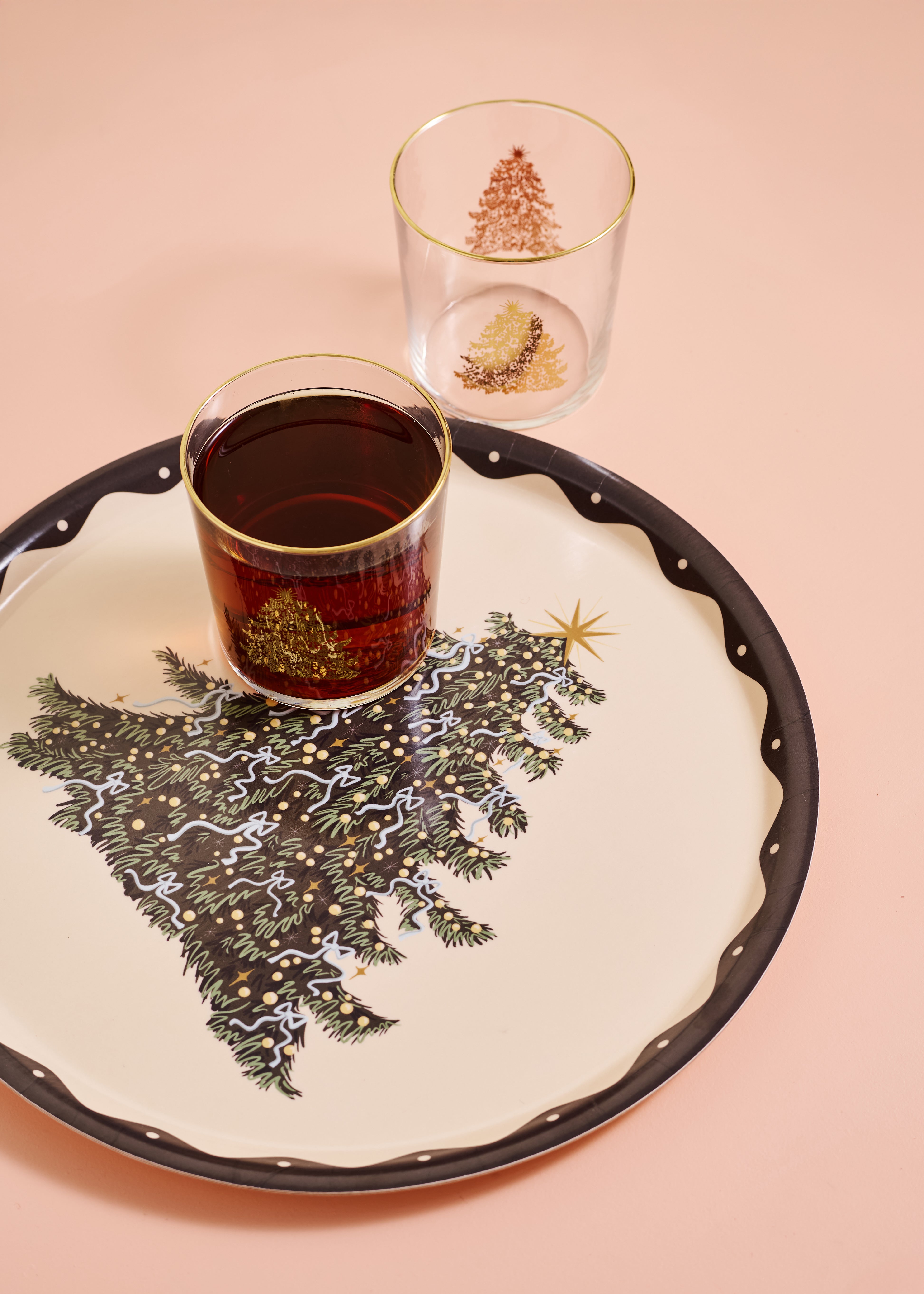 Round Christmas Tree Bentwood Tray