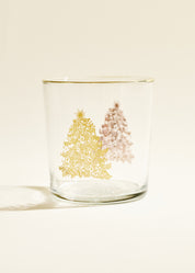 Gold Christmas Tree 12.5 Ounce Glass Tumbler