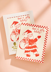 Have a Jolly Holiday Santa Folded A2 Greeting Card - Set of 10