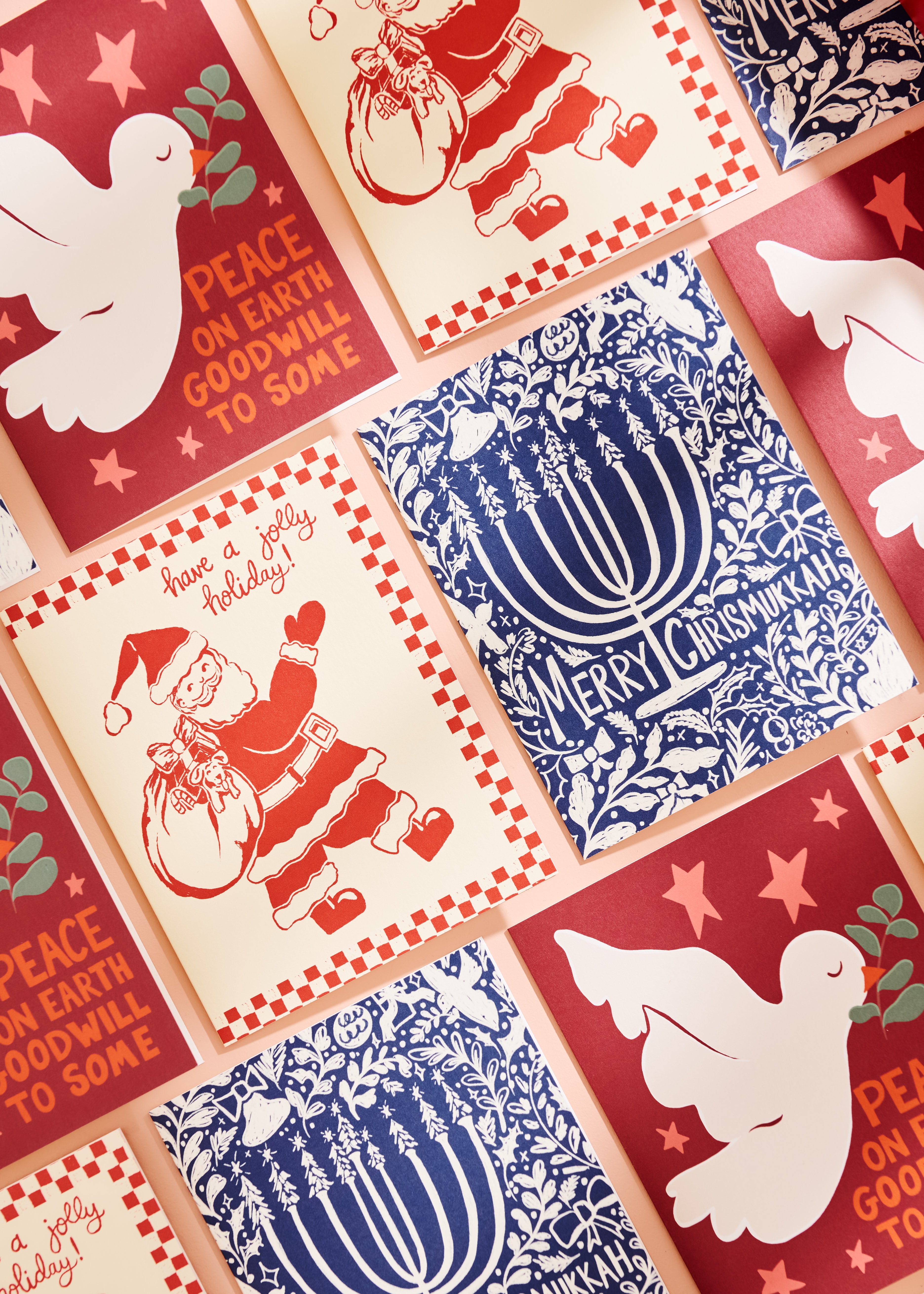 Peace On Earth, Goodwill to Some Dove Folded A2 Greeting Card - Set of 10