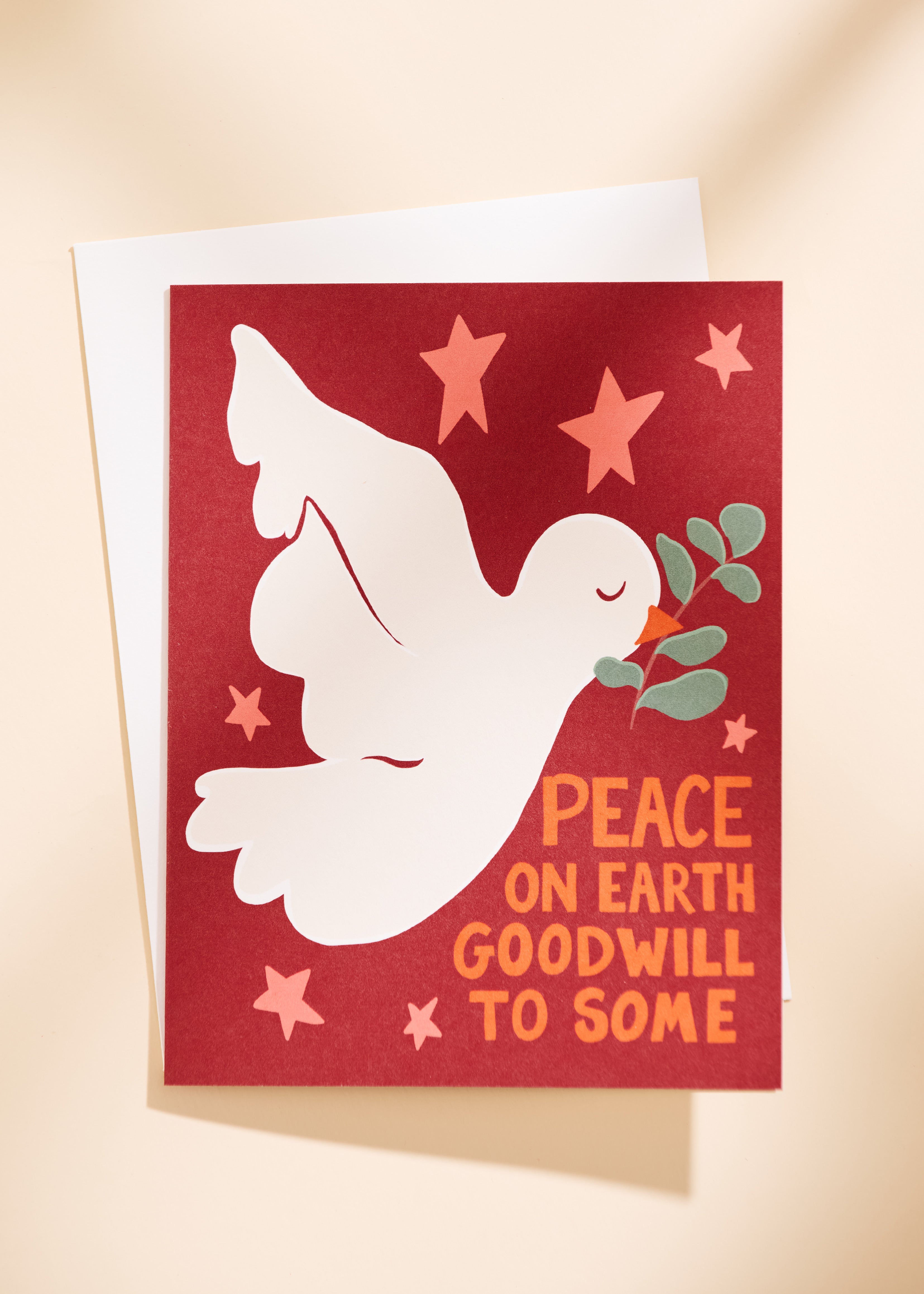 Peace On Earth, Goodwill to Some Dove Folded A2 Greeting Card - Single