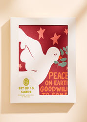 Peace On Earth, Goodwill to Some Dove Folded A2 Greeting Card - Set of 10