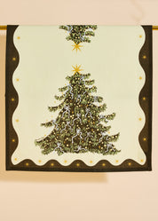 Christmas Tree With Bows Tea Towel