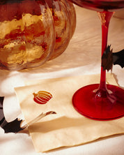 Pumpkin copper foil print cocktail napkins, set of 20