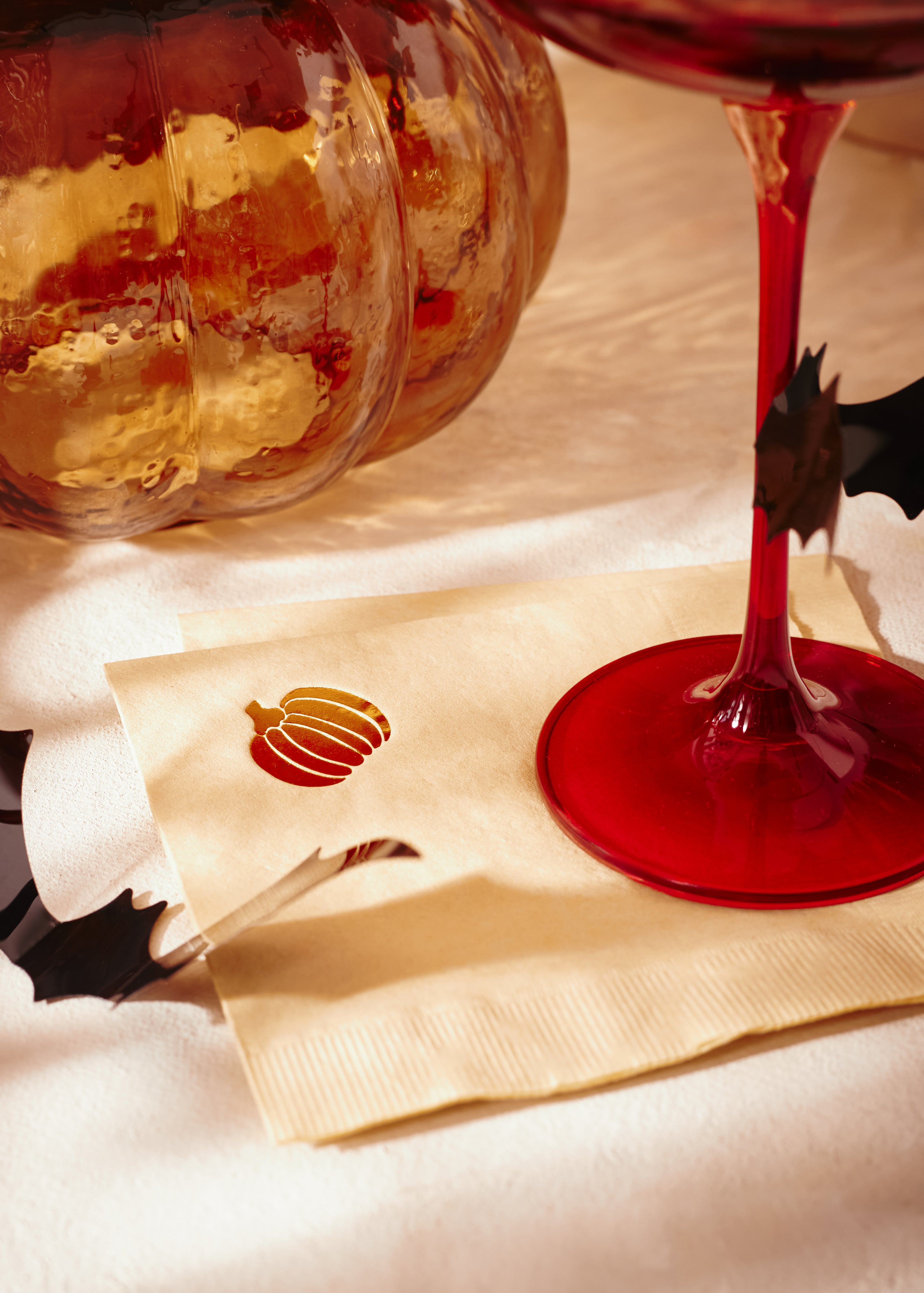 Pumpkin Copper Beverage Napkin - Set of 20