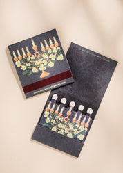 Floral Illustrated Menorah Printed 10 Stem Matchbooks