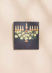 Floral Illustrated Menorah Printed 10 Stem Matchbooks