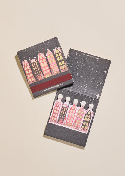 Wintry Village Printed 10 Stem Matchbook