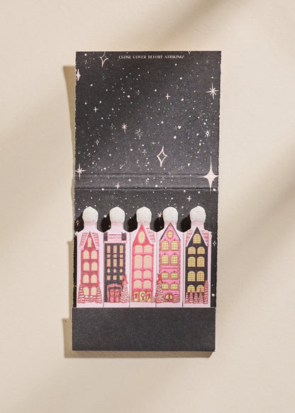 Wintry Village Printed 10 Stem Matchbook