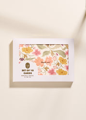 Harvest Floral Foil Pressed 4 Bar Folded Thank You Note - Set of 10