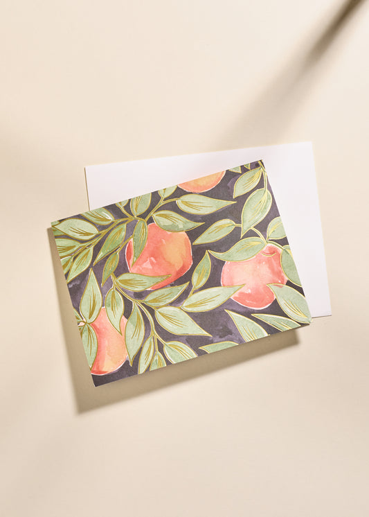 Golden Apple Foil Pressed A2 Folded Blank Card - Single Card