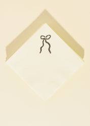 Silver Coquette Bow Cocktail Paper Beverage Napkin - Set of 20