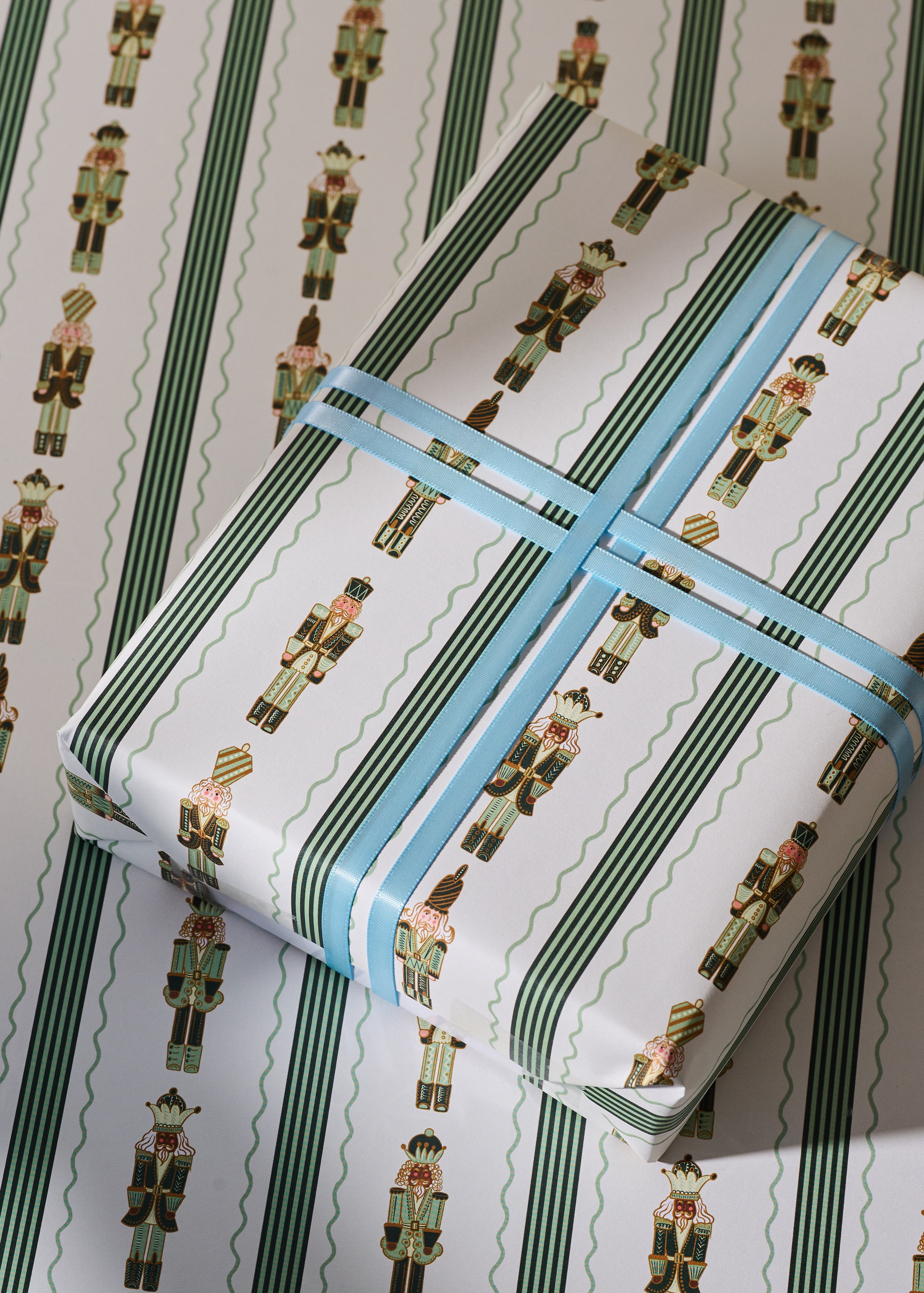 Nutcracker Stripe and Stars Double Sided Gift Wrap | Set of 3 Sheets