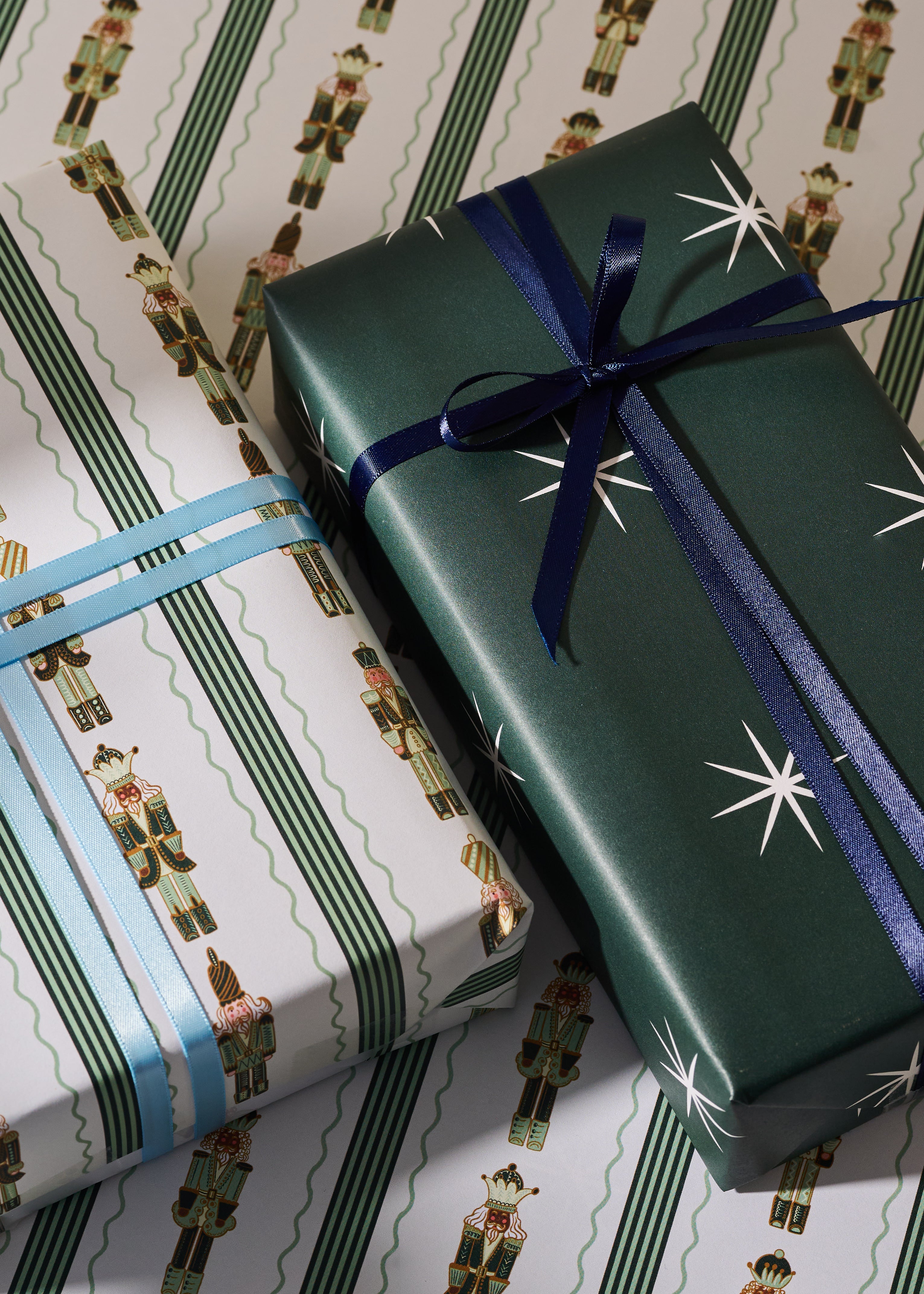 Nutcracker Stripe and Stars Double Sided Gift Wrap | Set of 3 Sheets