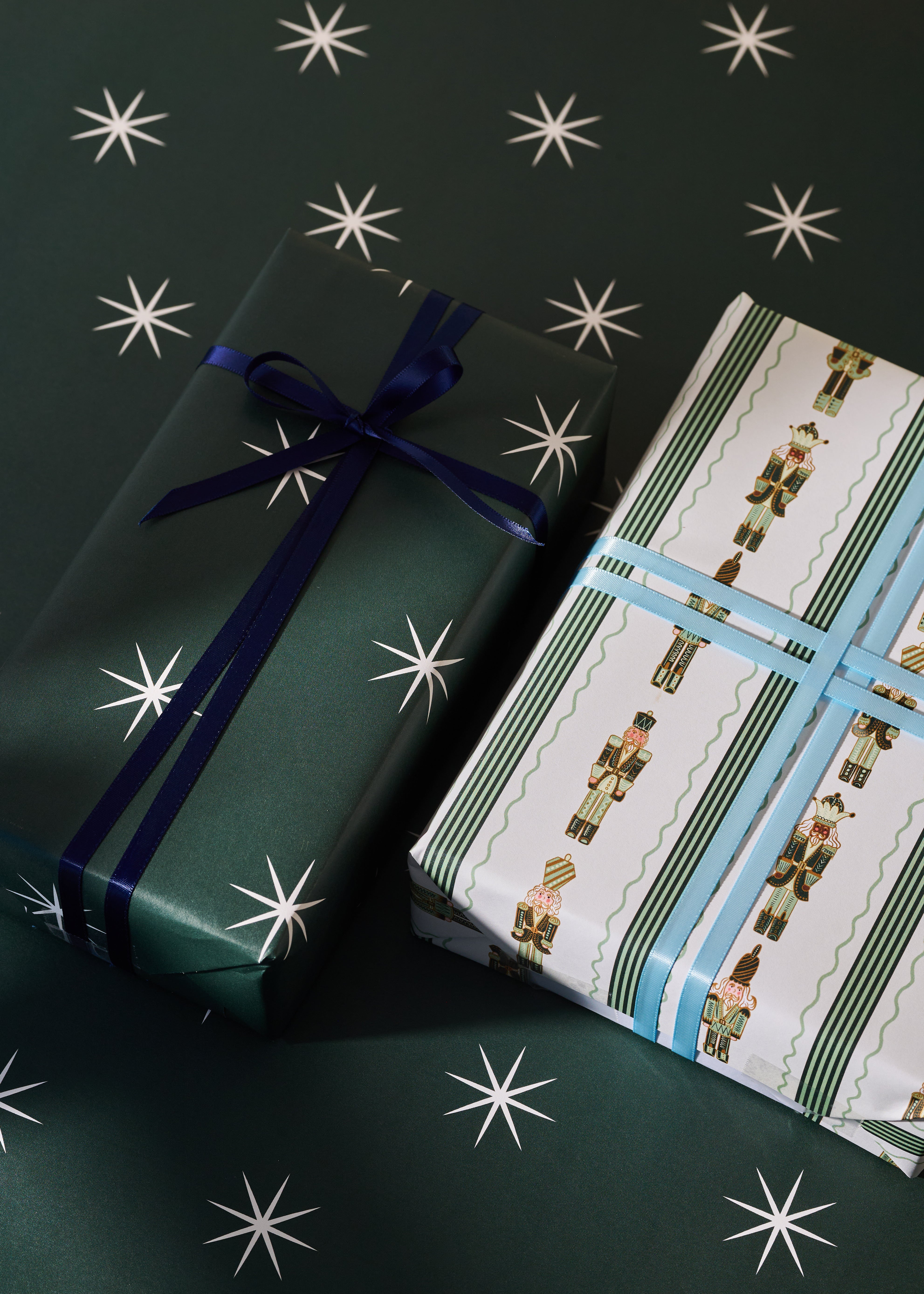 Nutcracker Stripe and Stars Double Sided Gift Wrap | Set of 3 Sheets