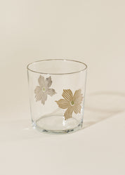 Silver Flower 12.5 Ounce Glass Tumbler