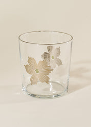 Silver Flower 12.5 Ounce Glass Tumbler
