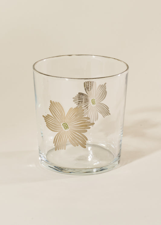 Silver Flower 12.5 Ounce Glass Tumbler