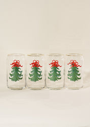 Evergreen Cheer Christmas Tree Soda Can Glass