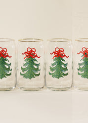 Evergreen Cheer Christmas Tree Soda Can Glass