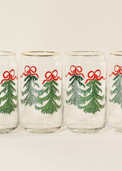 Evergreen Cheer Christmas Tree Soda Can Glass
