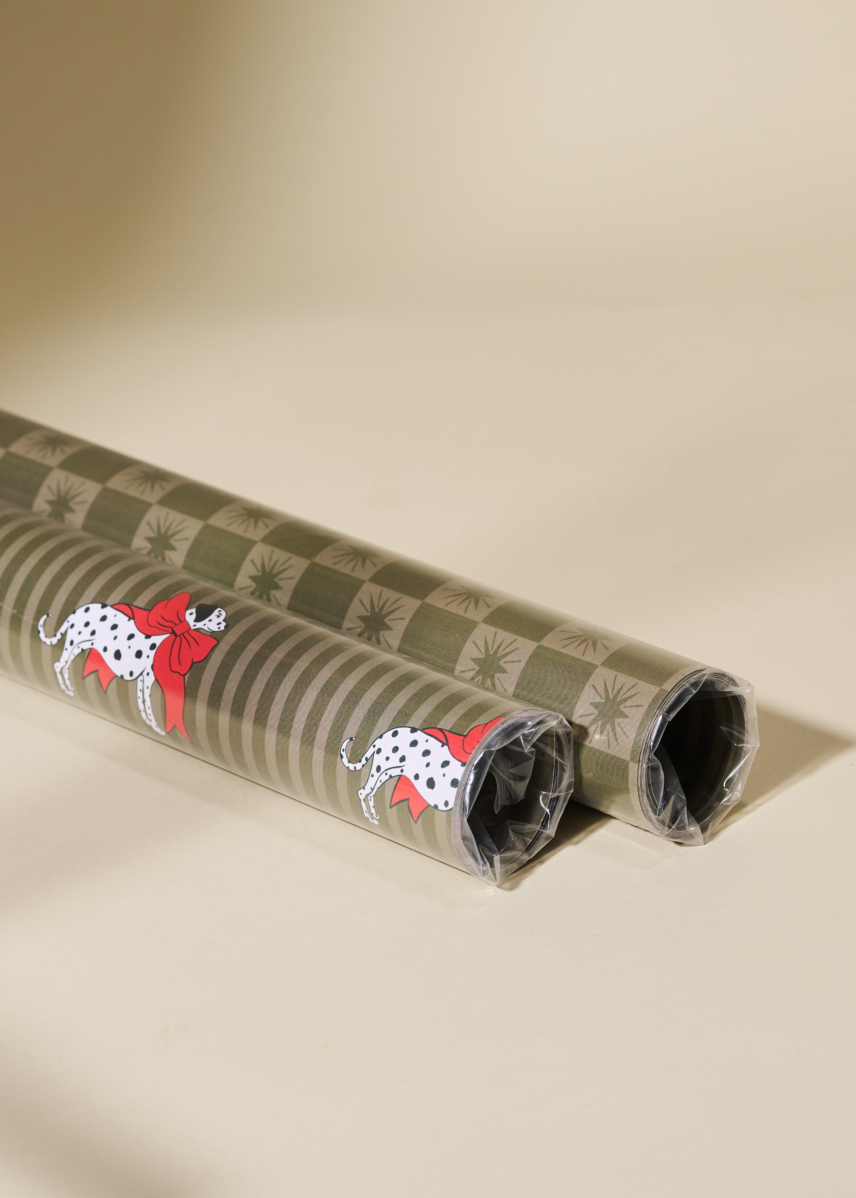 Dalmatian and Star Checked Double Sided Gift Wrap | Set of 3 Sheets