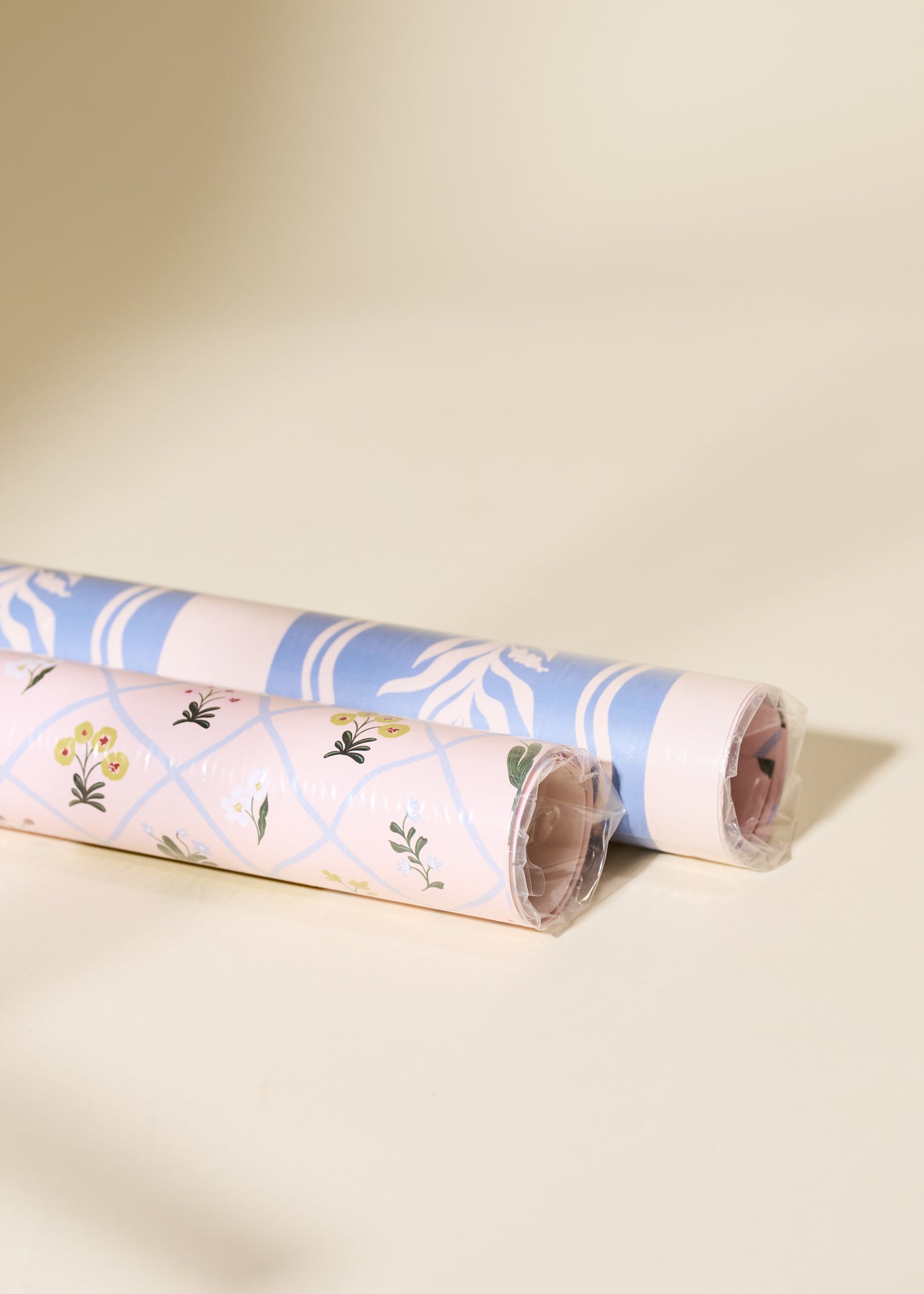 Floral Trellis and Blue Vine Stripe Double Sided Gift Wrap | Set of 3 Sheets