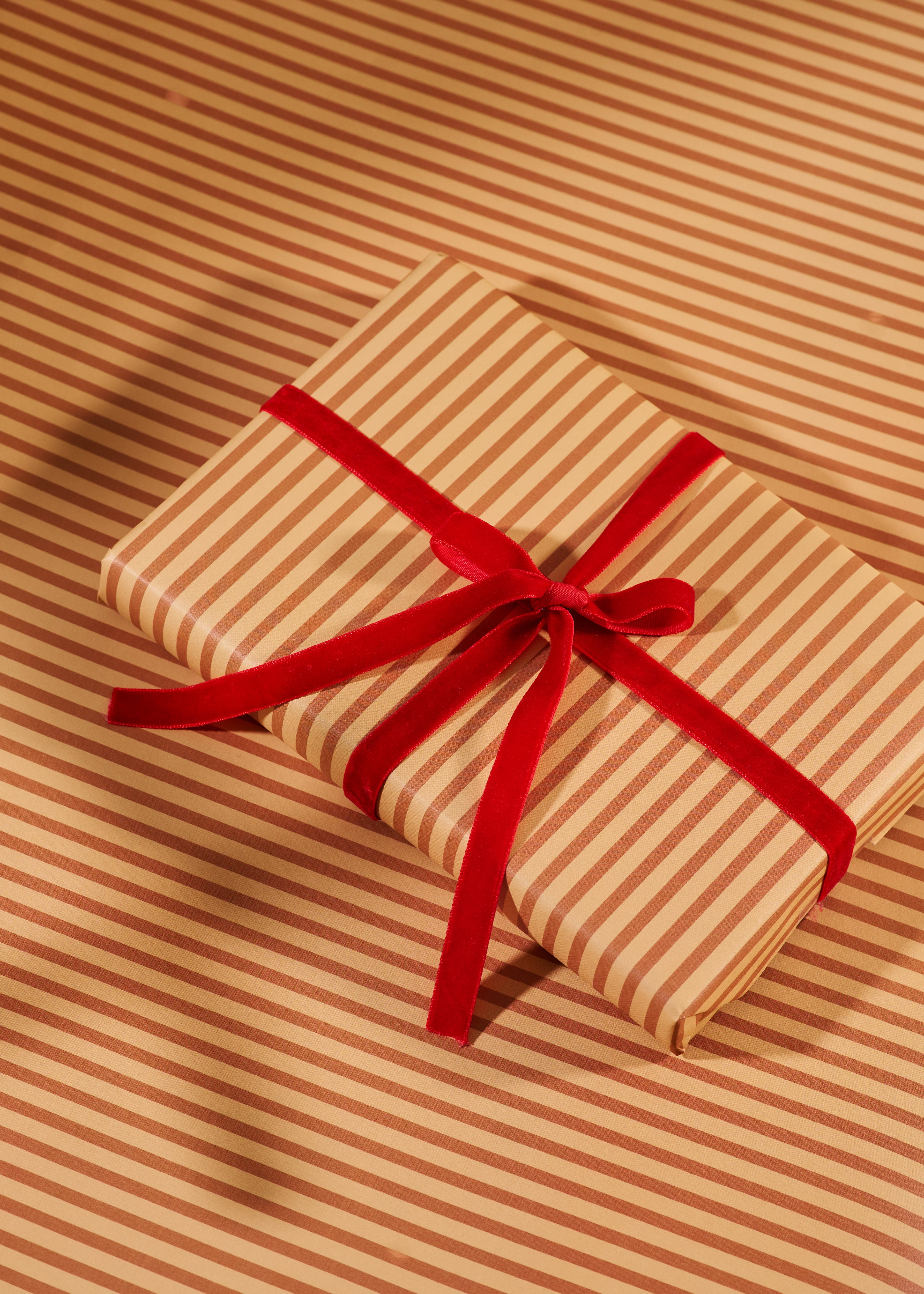 Christmas Tree and Toffee Stripe Double Sided Gift Wrap | Set of 3 Sheets