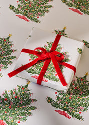 Christmas Tree and Toffee Stripe Double Sided Gift Wrap | Set of 3 Sheets