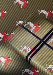 Dalmatian and Star Checked Double Sided Gift Wrap | Set of 3 Sheets
