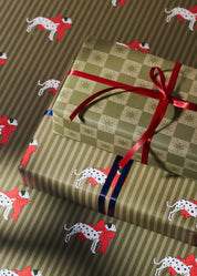 Dalmatian and Star Checked Double Sided Gift Wrap | Set of 3 Sheets