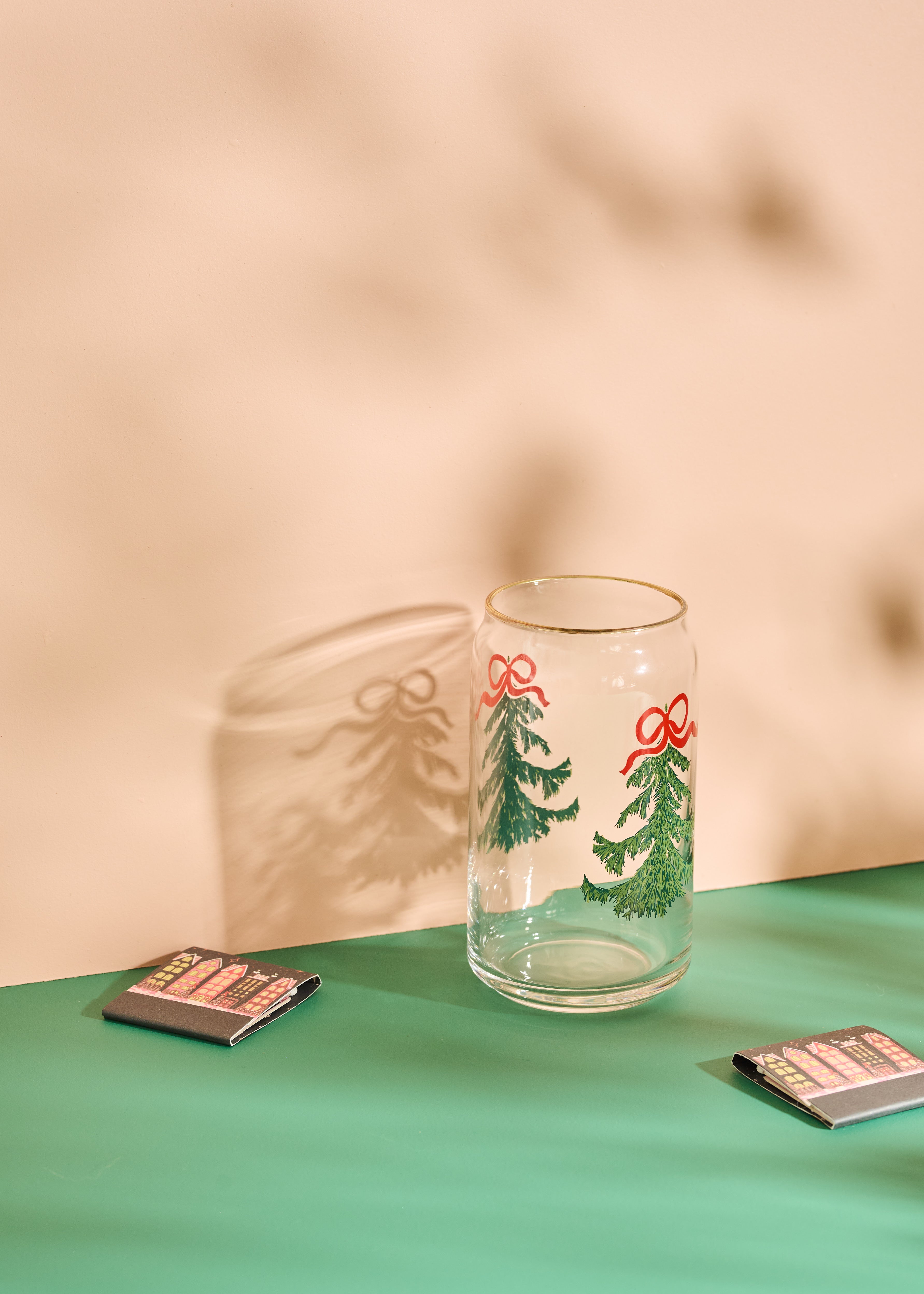 Evergreen Cheer Christmas Tree Soda Can Glass