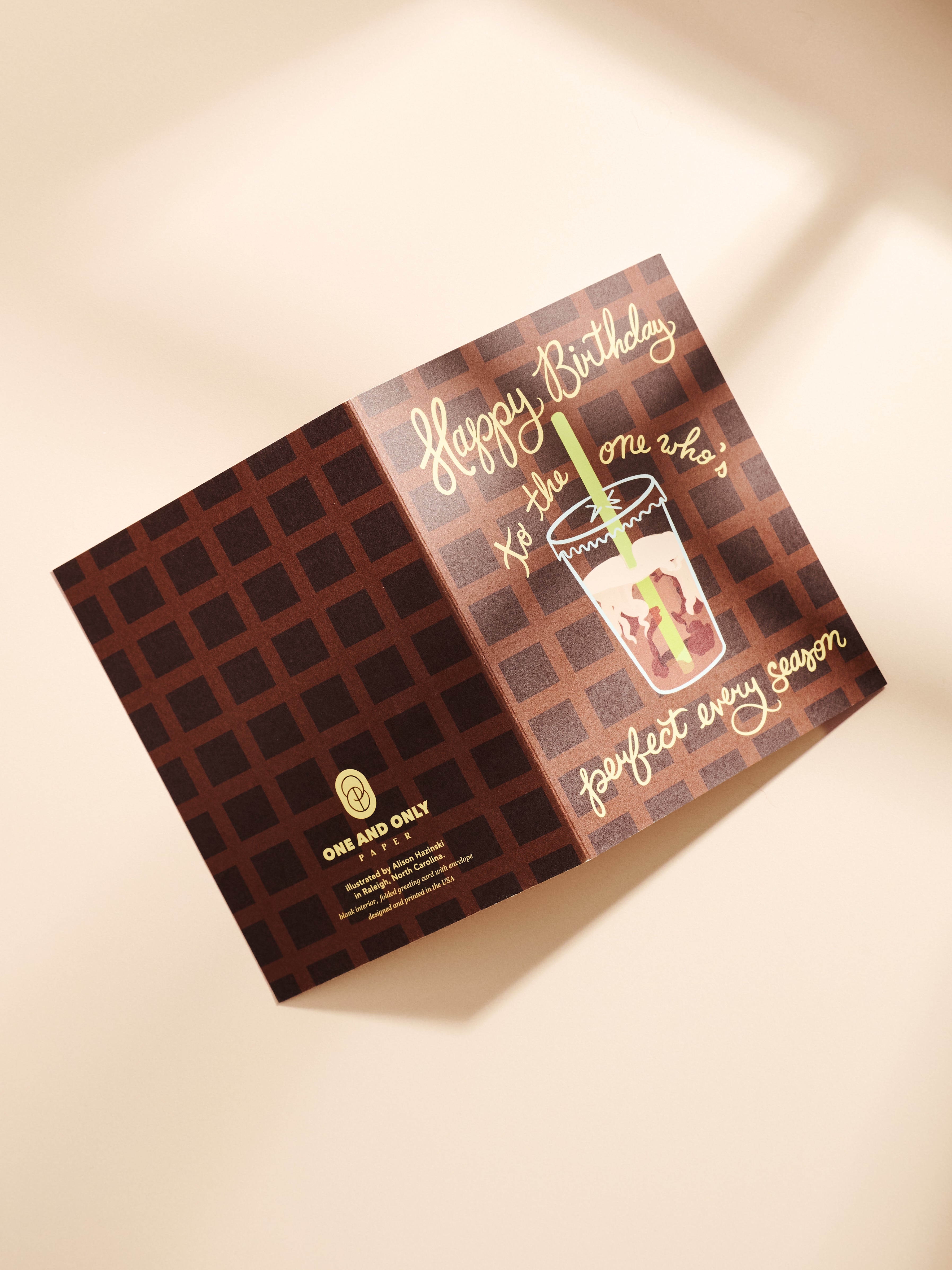 Iced Coffee Birthday Perfect For Every Season Folded A2 Greeting Card