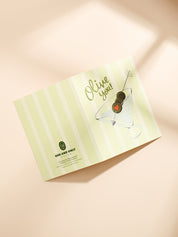 Olive You Martini Folded A2 Greeting Card