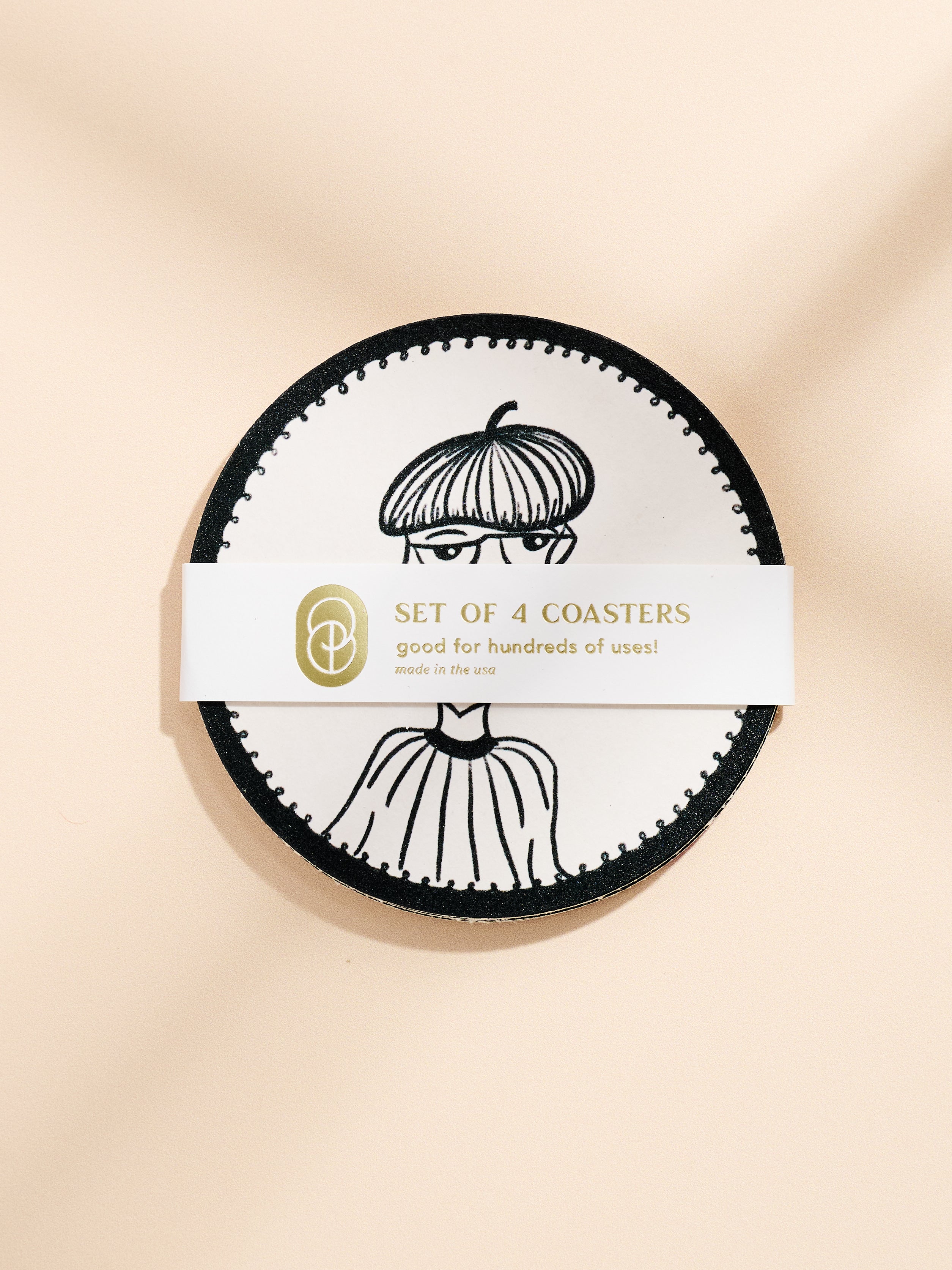 Sommelier Illustrated Coasters - Set of 4