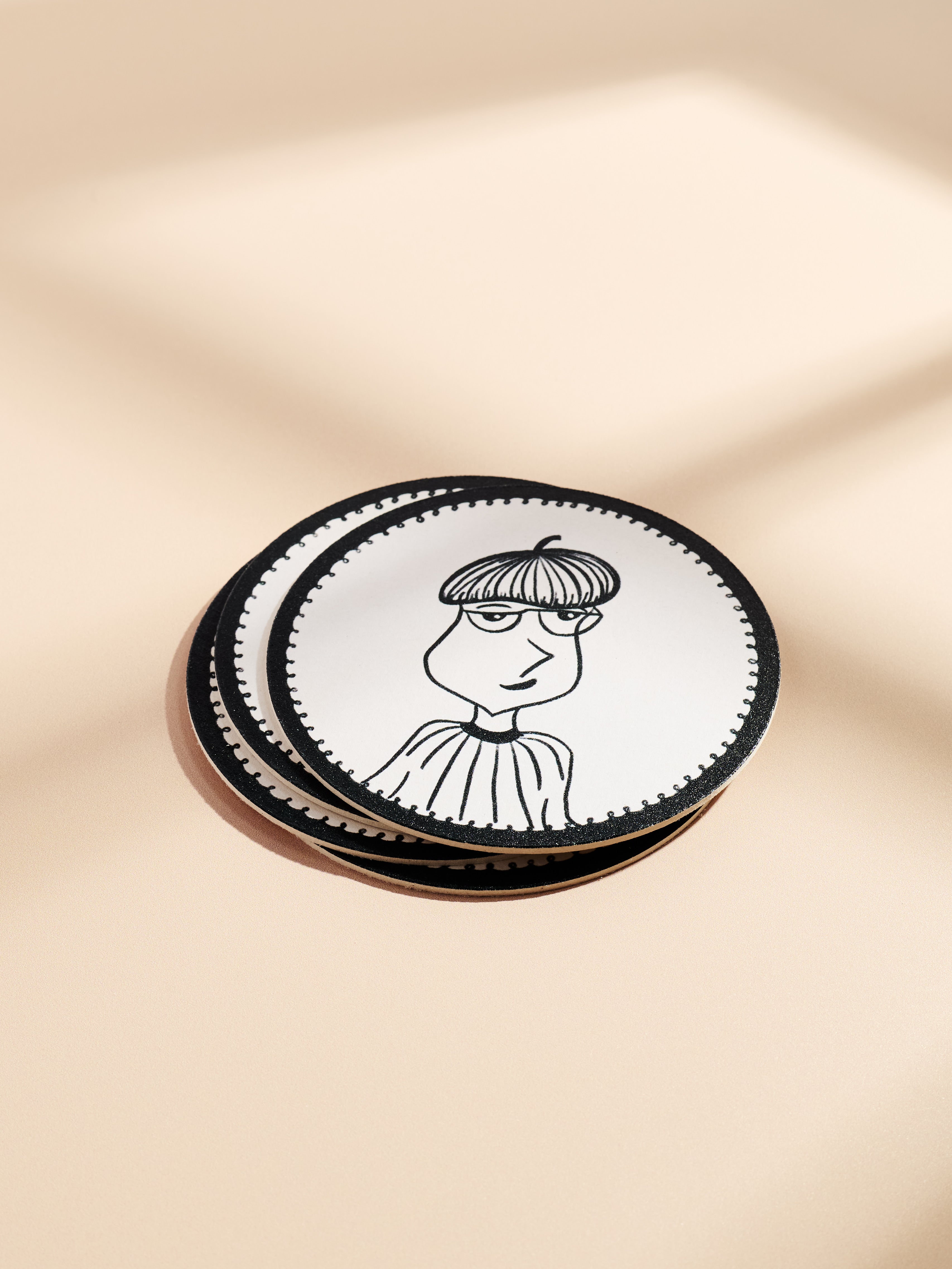 Sommelier Illustrated Coasters - Set of 4