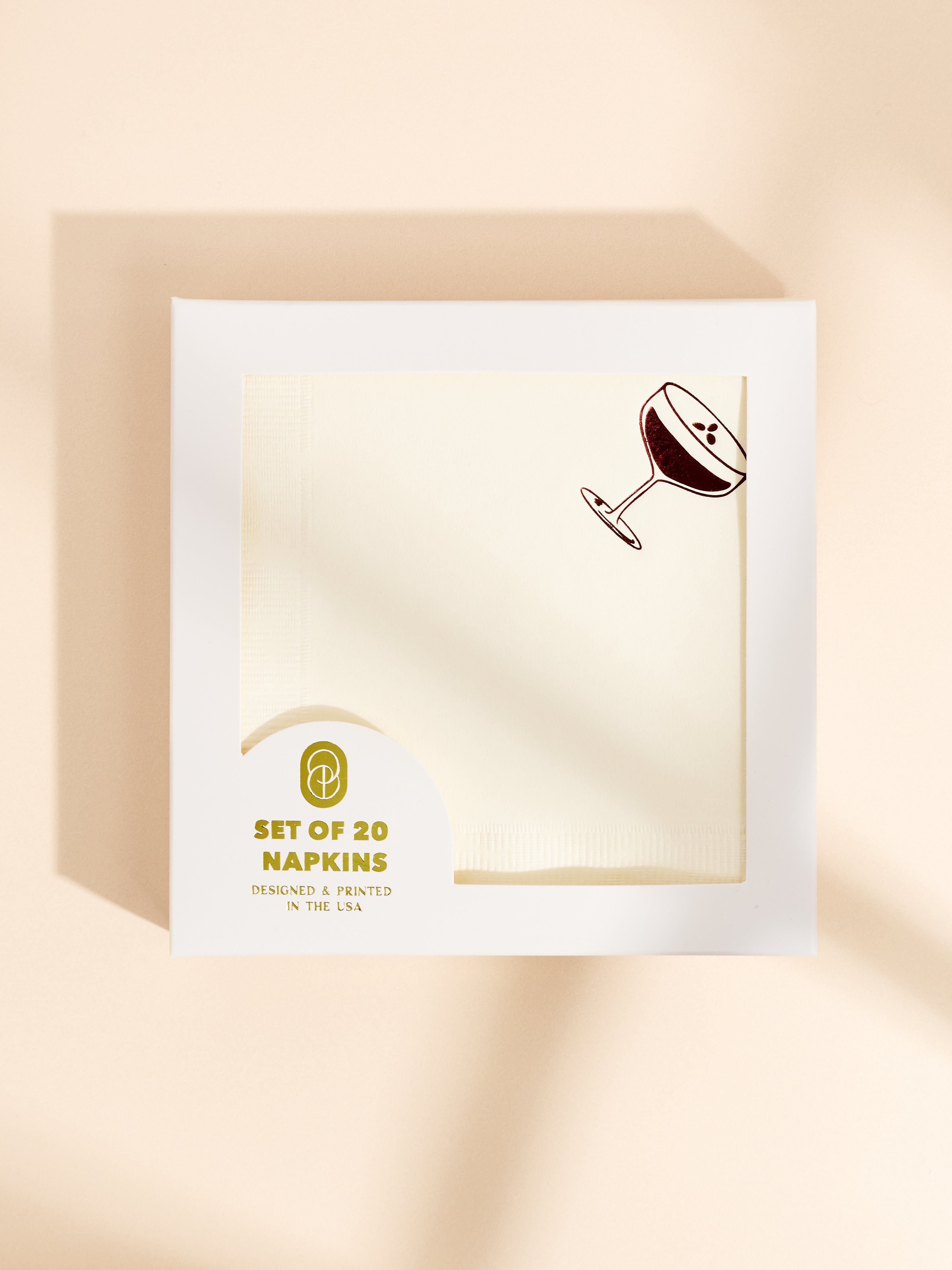 Espresso Martini Cream Paper Beverage Napkin - Set of 20