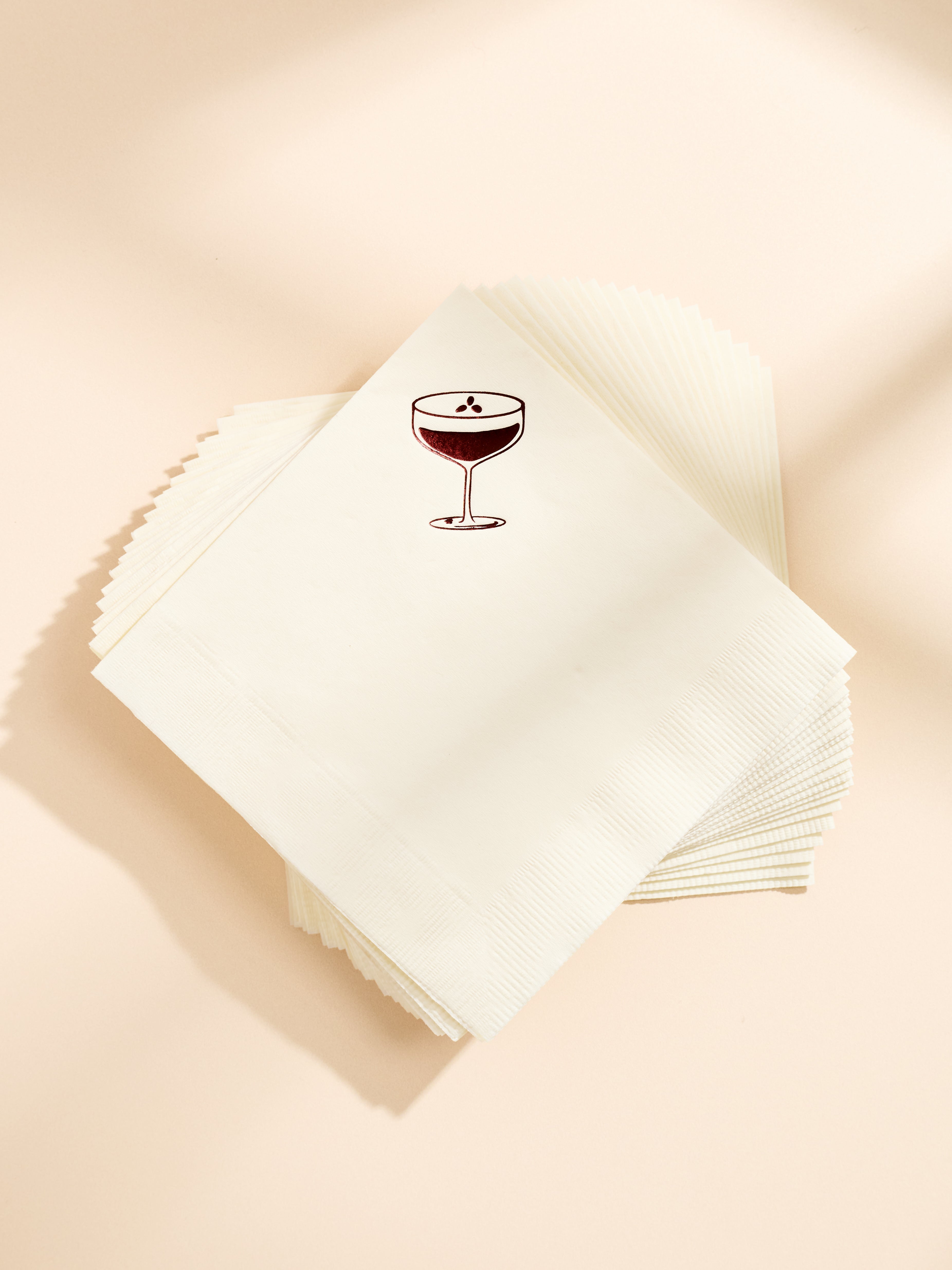 Espresso Martini Cream Paper Beverage Napkin - Set of 20