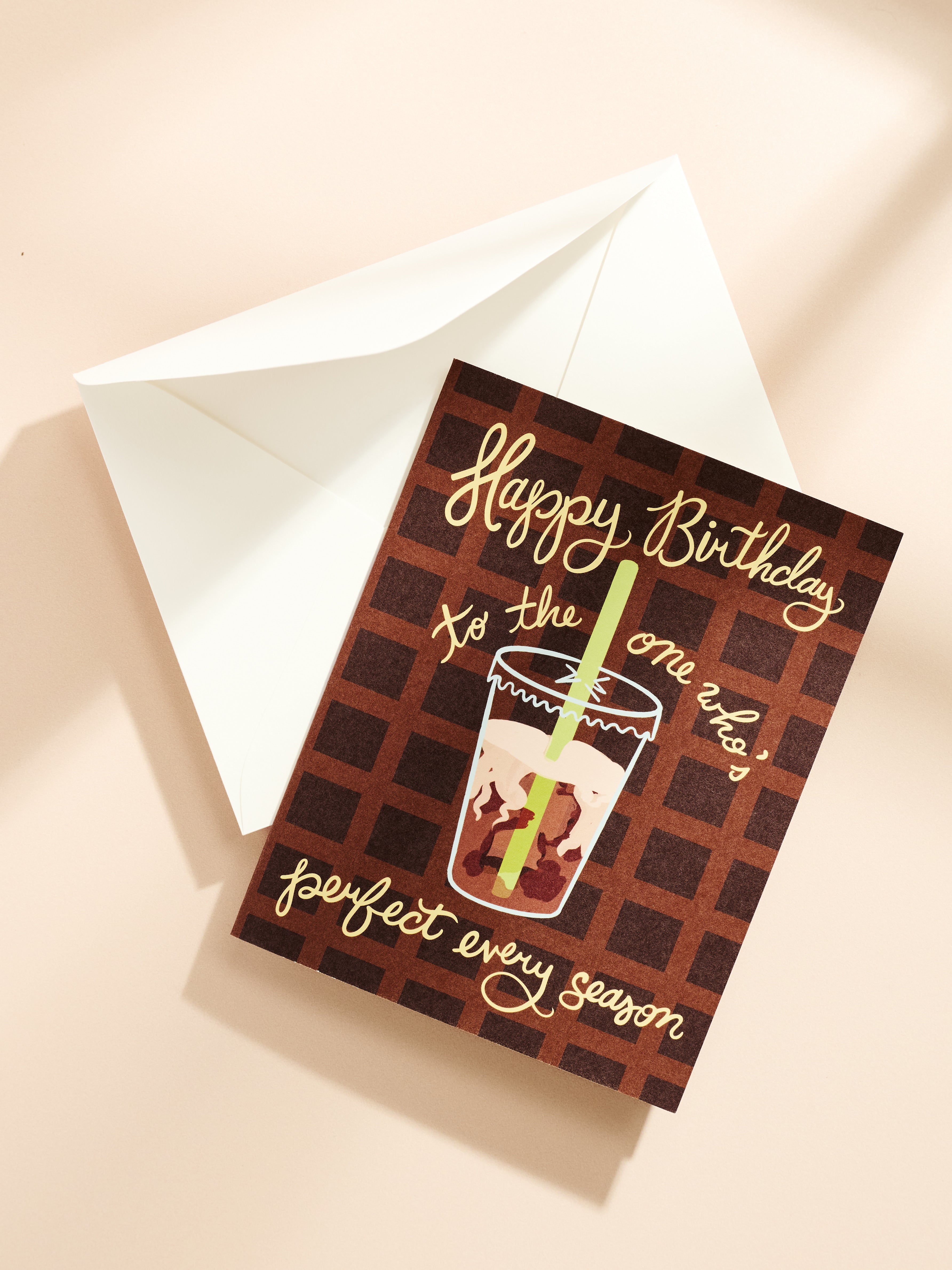 Iced Coffee Birthday Perfect For Every Season Folded A2 Greeting Card