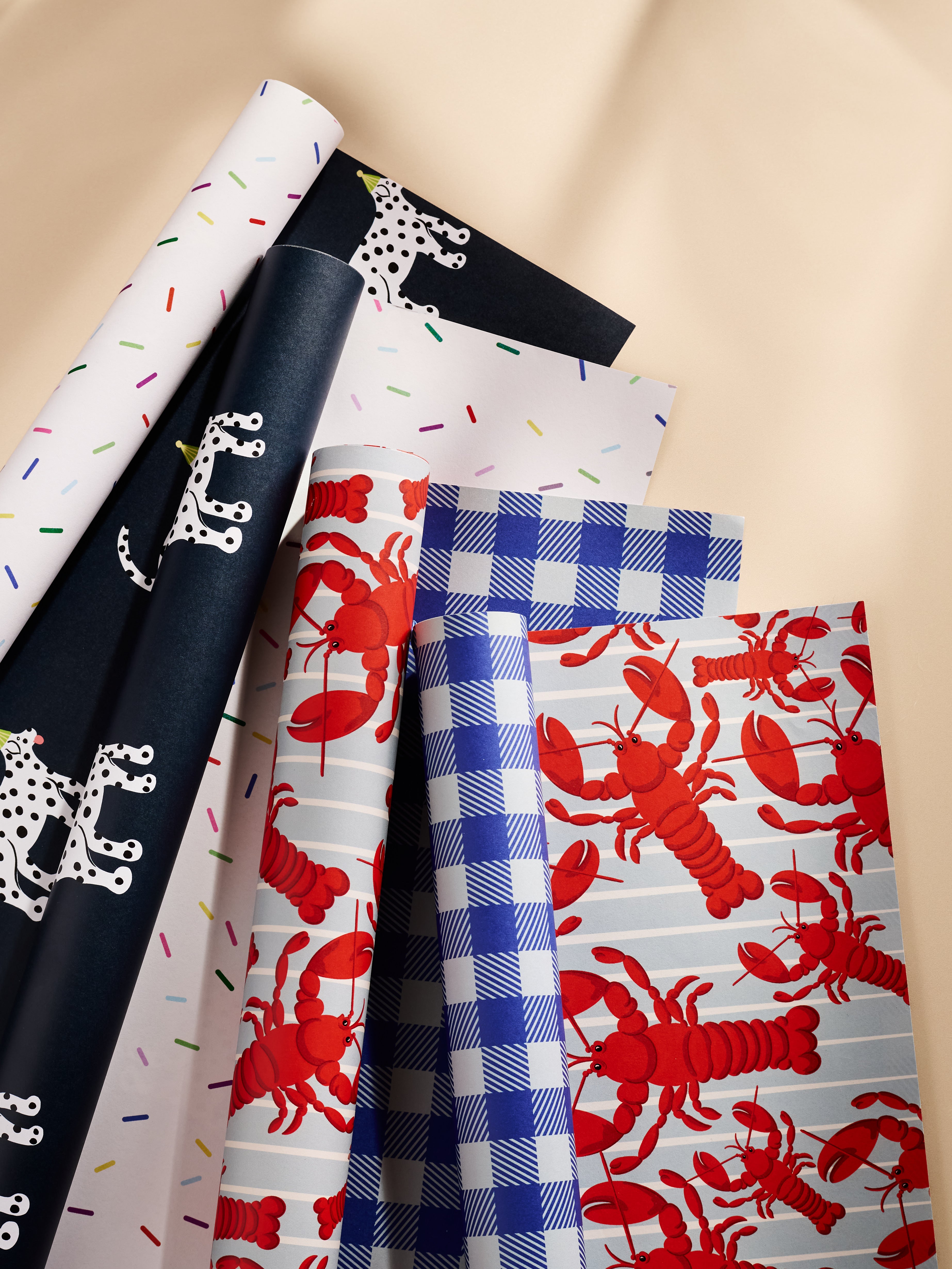 Party Dalmatian and Funfetti Sprinkles Birthday Double Sided Gift Wrap | Set of 3 Sheets