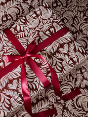 Mocha Latte Art and Tulip Windowpane Double Sided Gift Wrap | Set of 3 Sheets