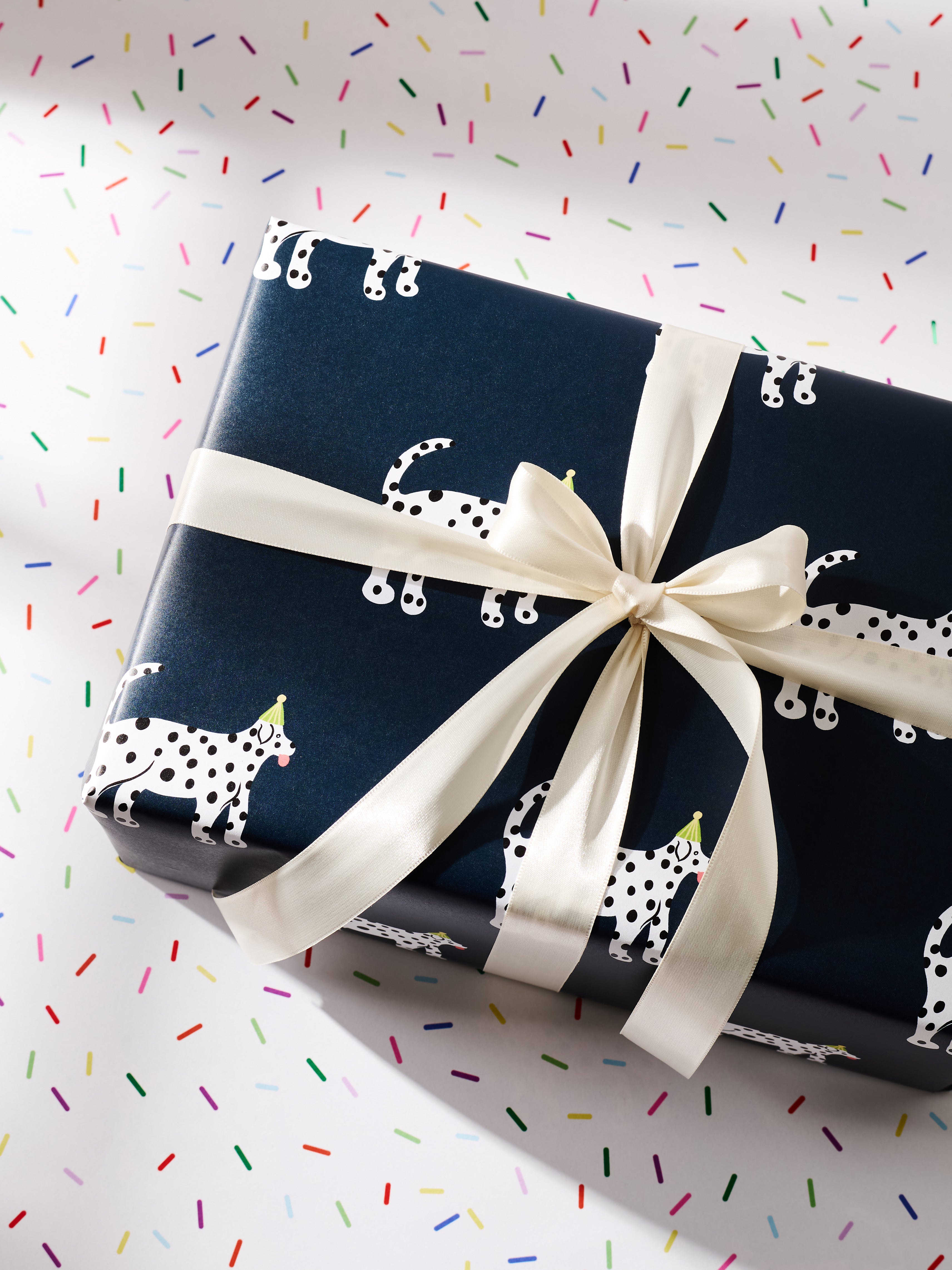 Party Dalmatian and Funfetti Sprinkles Birthday Double Sided Gift Wrap | Set of 3 Sheets