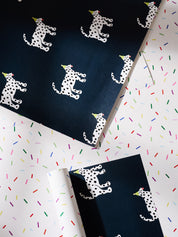 Party Dalmatian and Funfetti Sprinkles Birthday Double Sided Gift Wrap | Set of 3 Sheets