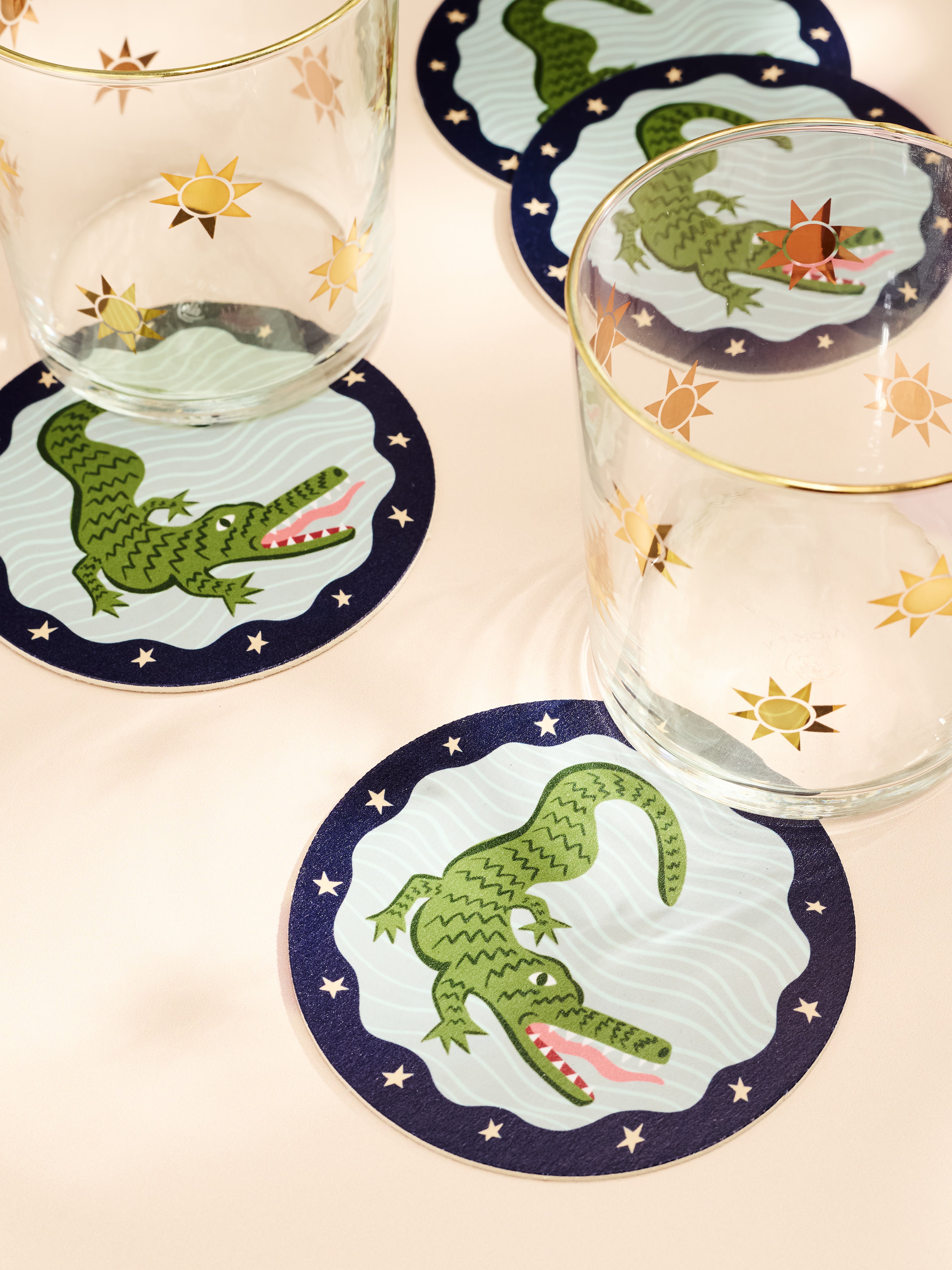 Alligator Star Coasters - Set of 4