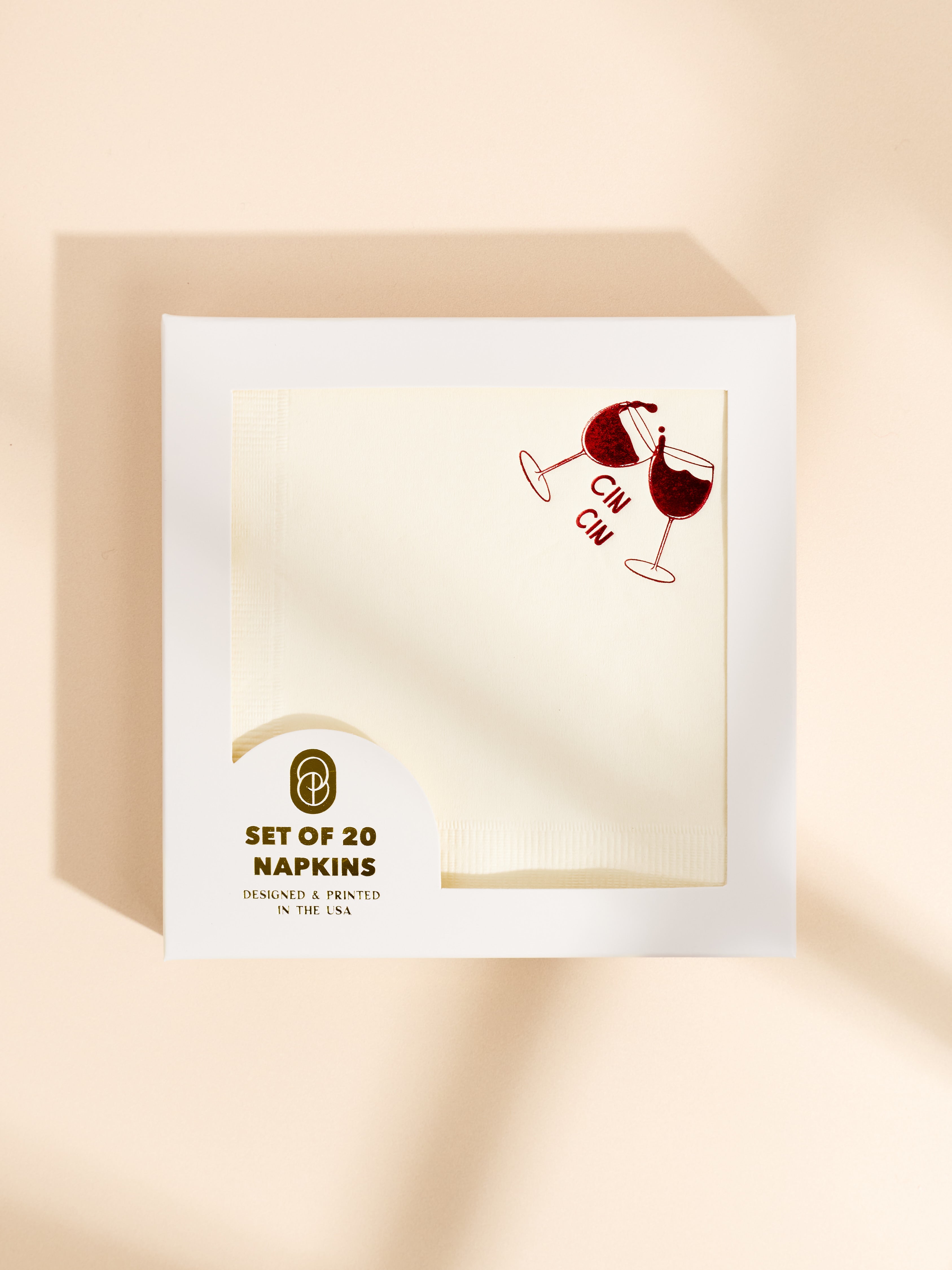 Cin Cin Wine Cheers Paper Beverage Napkin - Set of 20