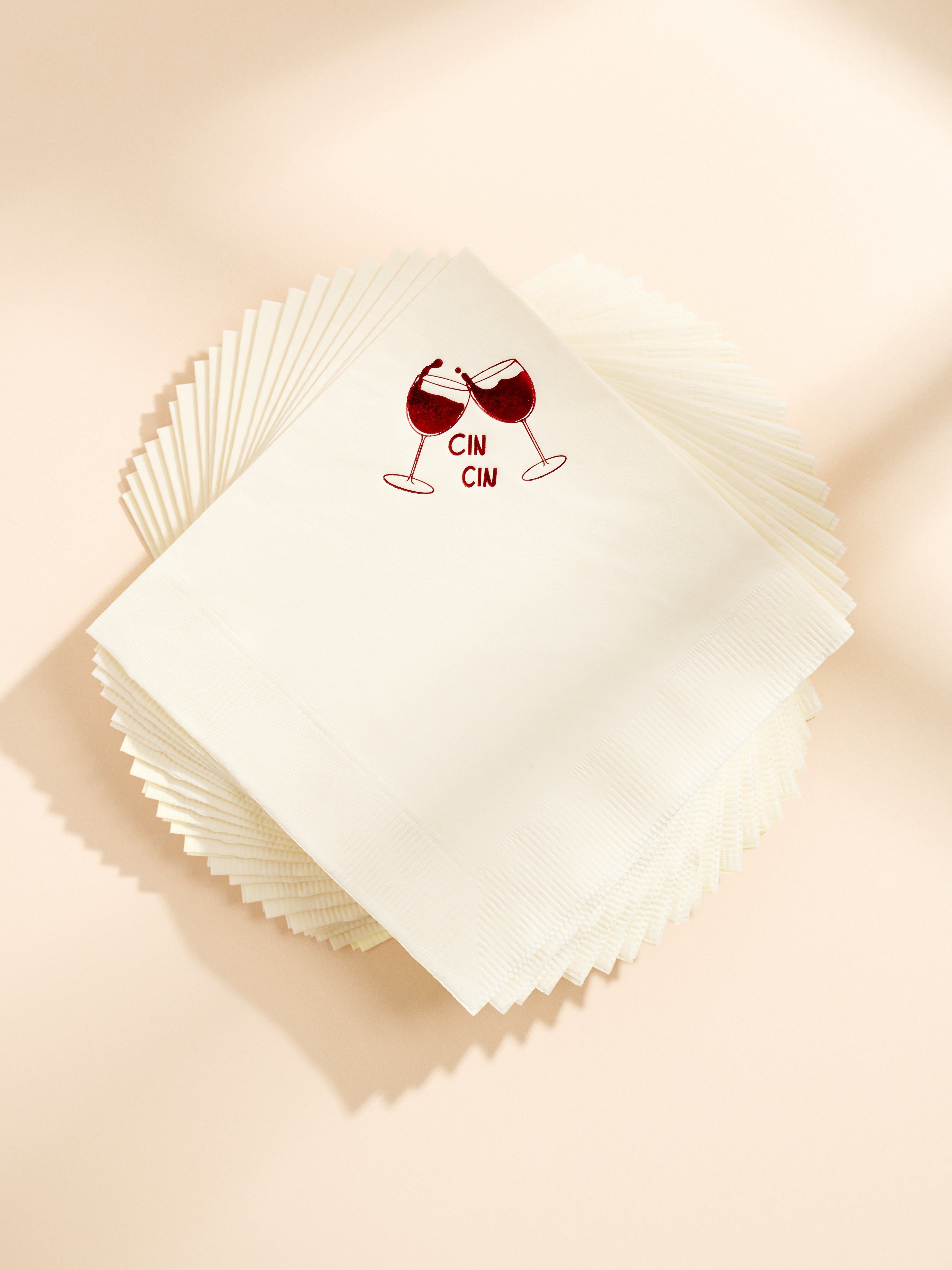 Cin Cin Wine Cheers Paper Beverage Napkin - Set of 20