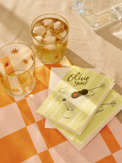 Marigold and Peach Checkerboard Tea Towel