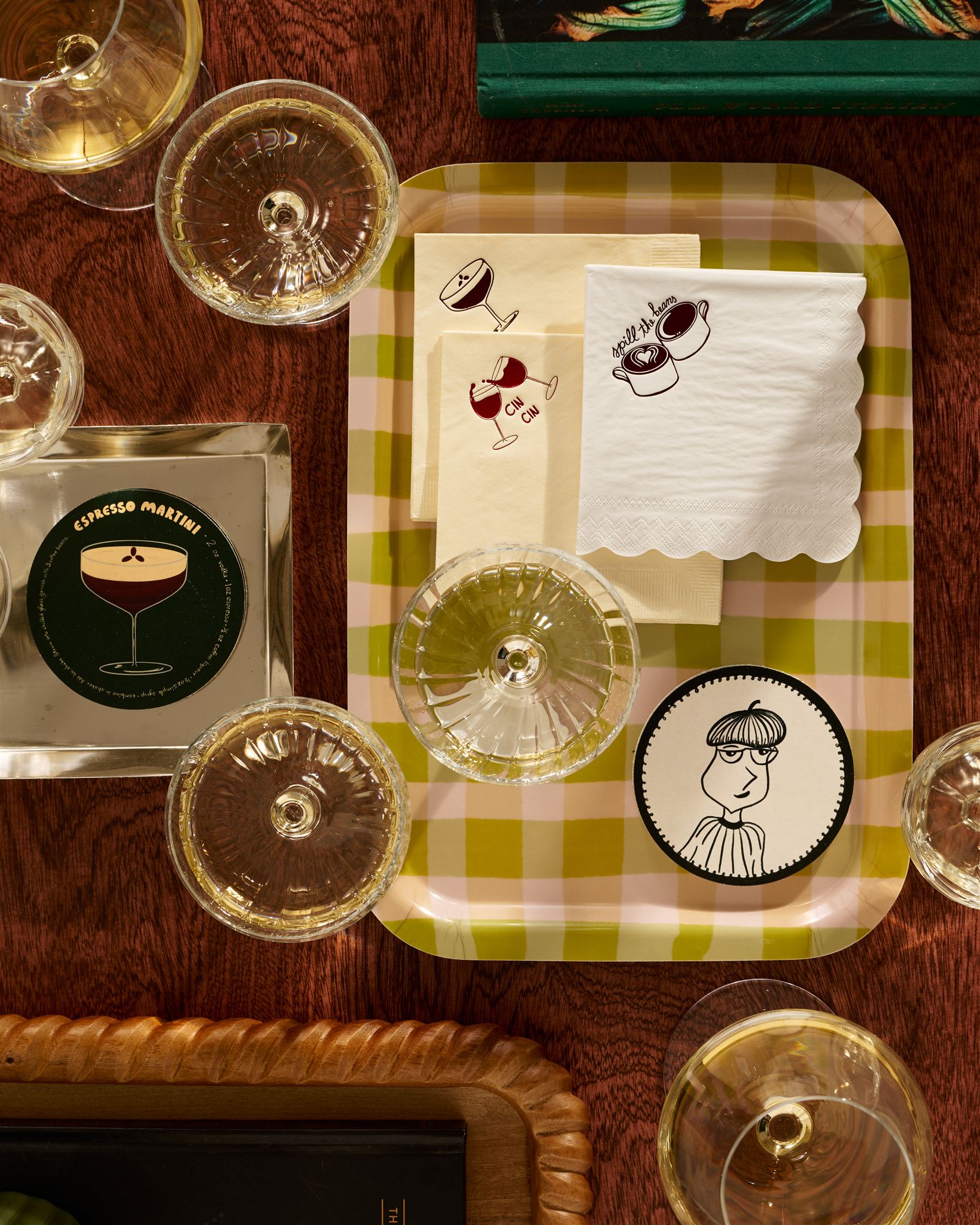 Sommelier Illustrated Coasters - Set of 4
